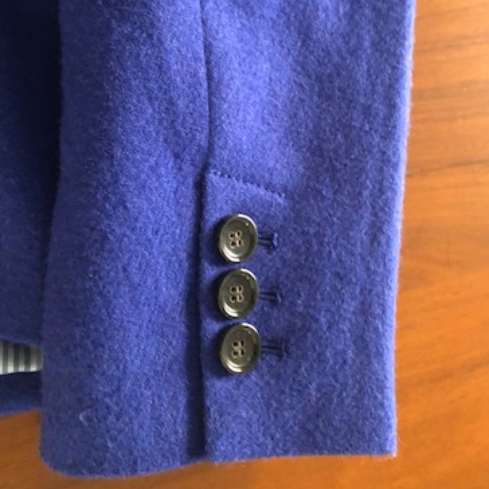 TALBOTS wool cobalt blue blazer size 12 w petite - Picture 4 of 4